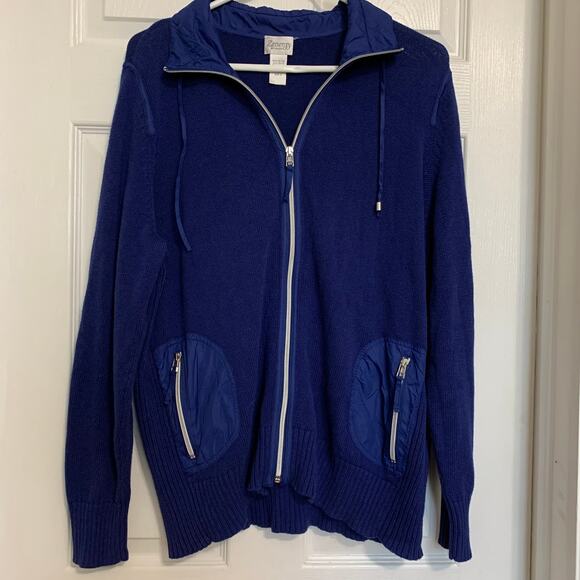 Chico’s Zenergy royal blue zip front sweater - Picture 1 of 6